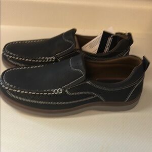 Elegant Black Leather Slip-On Loafers